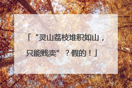 “灵山荔枝堆积如山，只能贱卖”？假的！