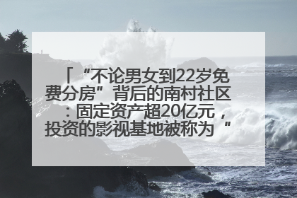 “不论男女到22岁免费分房”背后的南村社区：固定资产超20亿元，投资的影视基地被称为“山村好莱坞”