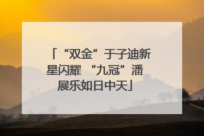 “双金”于子迪新星闪耀 “九冠”潘展乐如日中天