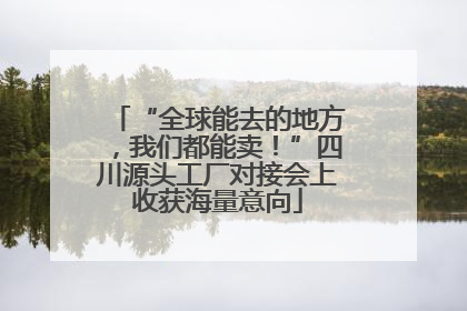 “全球能去的地方，我们都能卖！”四川源头工厂对接会上收获海量意向