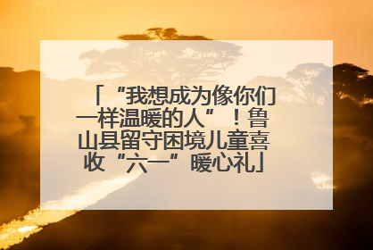“我想成为像你们一样温暖的人”！鲁山县留守困境儿童喜收“六一”暖心礼