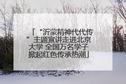 “沂蒙精神代代传”主题宣讲走进北京大学 全国万名学子掀起红色传承热潮