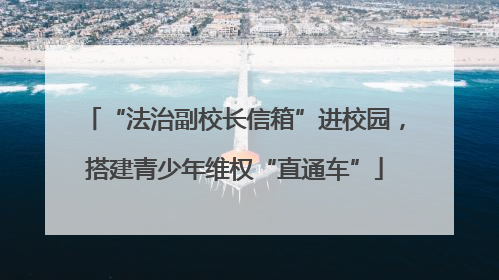 “法治副校长信箱”进校园，搭建青少年维权“直通车”