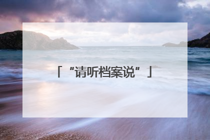 “请听档案说”