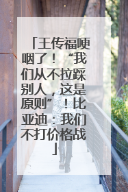 王传福哽咽了！“我们从不拉踩别人，这是原则”！比亚迪：我们不打价格战