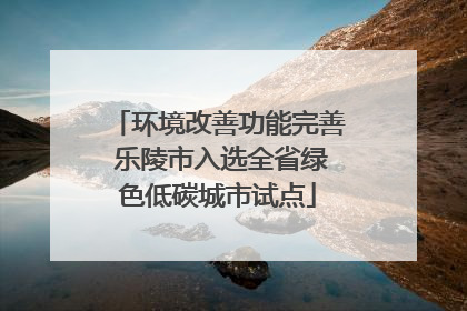 环境改善功能完善 乐陵市入选全省绿色低碳城市试点