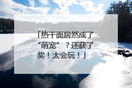 热干面居然成了“萌宠”？还获了奖！太会玩！