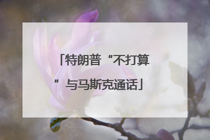 特朗普“不打算”与马斯克通话