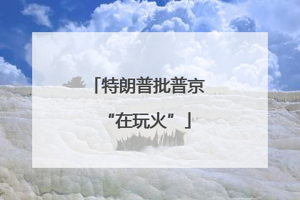特朗普批普京“在玩火”