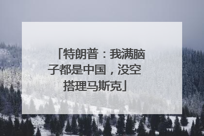 特朗普：我满脑子都是中国，没空搭理马斯克