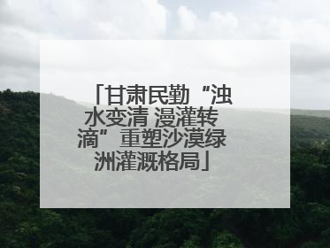 甘肃民勤“浊水变清 漫灌转滴”重塑沙漠绿洲灌溉格局