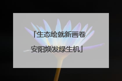 生态绘就新画卷 安阳焕发绿生机