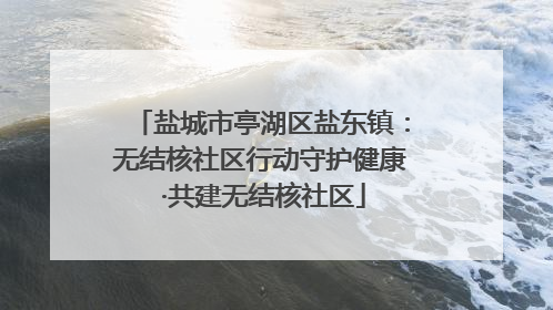 盐城市亭湖区盐东镇：无结核社区行动守护健康 ·共建无结核社区