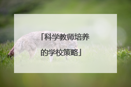 科学教师培养的学校策略