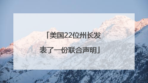 美国22位州长发表了一份联合声明