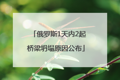 俄罗斯1天内2起桥梁坍塌原因公布