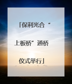 保利光合“上板桥”通桥仪式举行