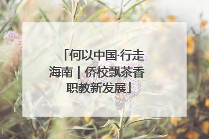 何以中国·行走海南｜侨校飘茶香 职教新发展