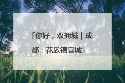 你好，双拥城｜成都：花簇锦官城
