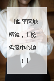 临平区塘栖镇，上榜省级中心镇！