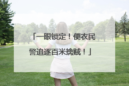 一眼锁定！便衣民警追逐百米擒贼！