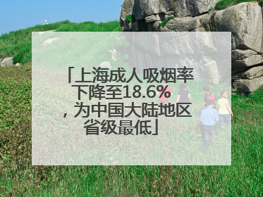 上海成人吸烟率下降至18.6%，为中国大陆地区省级最低