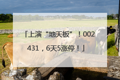 上演“地天板”！002431，6天5涨停！