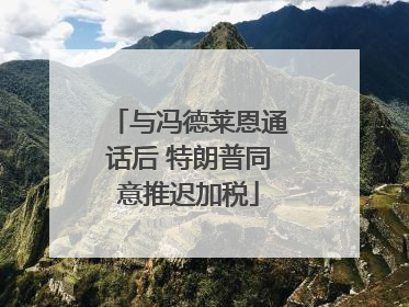 与冯德莱恩通话后 特朗普同意推迟加税