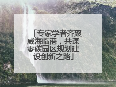 专家学者齐聚威海临港，共谋零碳园区规划建设创新之路