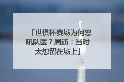 世俱杯赛场为何怒吼队医？周通：当时太想留在场上