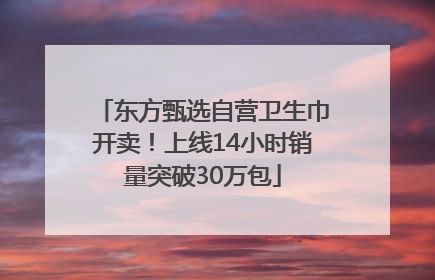 东方甄选自营卫生巾开卖！上线14小时销量突破30万包