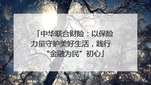 中华联合财险：以保险力量守护美好生活，践行“金融为民”初心