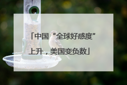 中国“全球好感度”上升，美国变负数