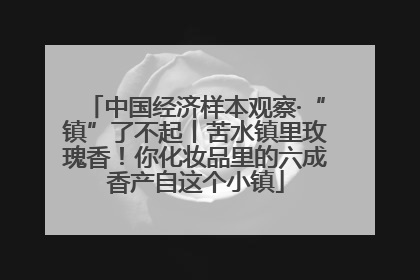 中国经济样本观察·“镇”了不起丨苦水镇里玫瑰香！你化妆品里的六成香产自这个小镇