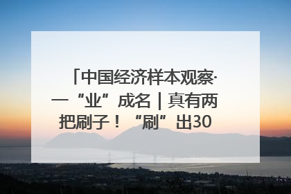 中国经济样本观察·一“业”成名｜真有两把刷子！“刷”出30亿级“颜值经济”