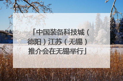中国装备科技城（德阳）江苏（无锡）推介会在无锡举行