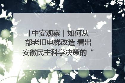 中安观察｜如何从一部老旧电梯改造 看出安徽民主科学决策的“高分秘诀”？