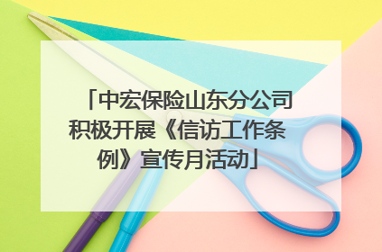 中宏保险山东分公司积极开展《信访工作条例》宣传月活动