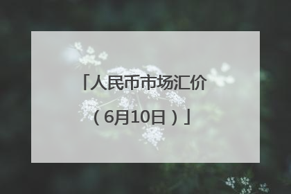 人民币市场汇价（6月10日）