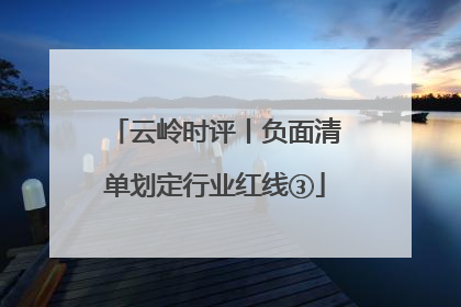 云岭时评丨负面清单划定行业红线③