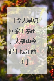 今天早点回家！暴雨、大暴雨今起上线江西！