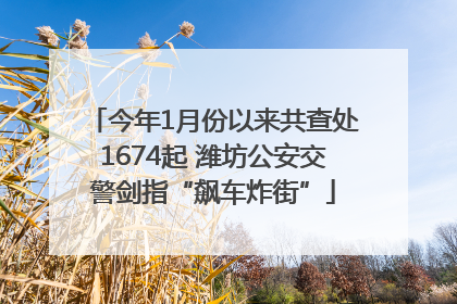 今年1月份以来共查处1674起 潍坊公安交警剑指“飙车炸街”