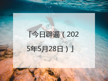 今日辟谣（2025年5月28日）
