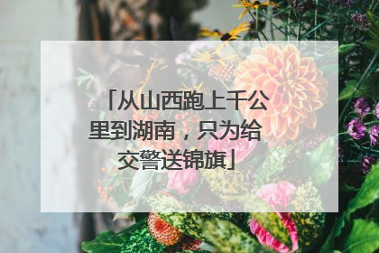 从山西跑上千公里到湖南，只为给交警送锦旗