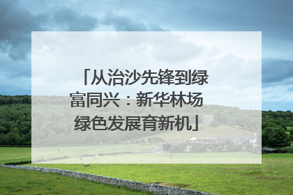 从治沙先锋到绿富同兴：新华林场绿色发展育新机