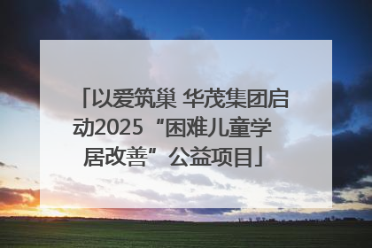 以爱筑巢 华茂集团启动2025“困难儿童学居改善”公益项目