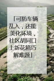 可防车辆乱入，还能美化环境，社区胡同口上新花箱巧解难题