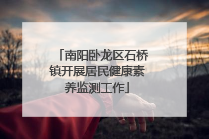 南阳卧龙区石桥镇开展居民健康素养监测工作