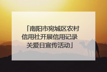 南阳市宛城区农村信用社开展信用记录关爱日宣传活动