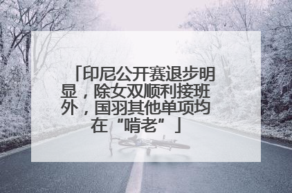 印尼公开赛退步明显，除女双顺利接班外，国羽其他单项均在“啃老”